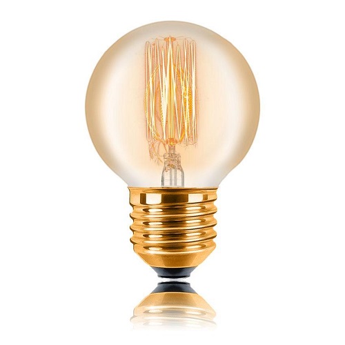 Лампа накаливания Ретро Sun Lumen Vintage G45 F2 25Вт E27 золотая фото Лампа накаливания Ретро Sun Lumen Vintage G45 F2 25Вт E27 золотая картинка